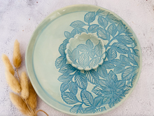 Load image into Gallery viewer, Handmade Ceramic Platter with Dip Dish
