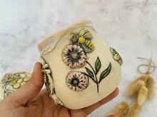 Load image into Gallery viewer, PRE-ORDER- Handmade Ceramic Bee Mug with Topper