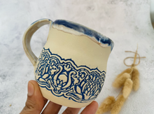 Load image into Gallery viewer, Handmade Ceramic Blue Lace Mug