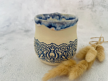 Load image into Gallery viewer, Handmade Ceramic Blue Lace Mug