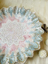 Load image into Gallery viewer, Handmade Ceramic Round Peacock Feather Platter