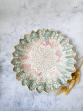 Load image into Gallery viewer, Handmade Ceramic Round Peacock Feather Platter