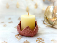 Load image into Gallery viewer, Handmade Ceramic Lotus Candle Holder

