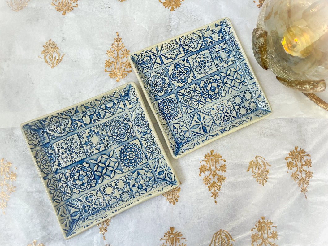 Handmade Ceramic Mediterranean Trinket Dish