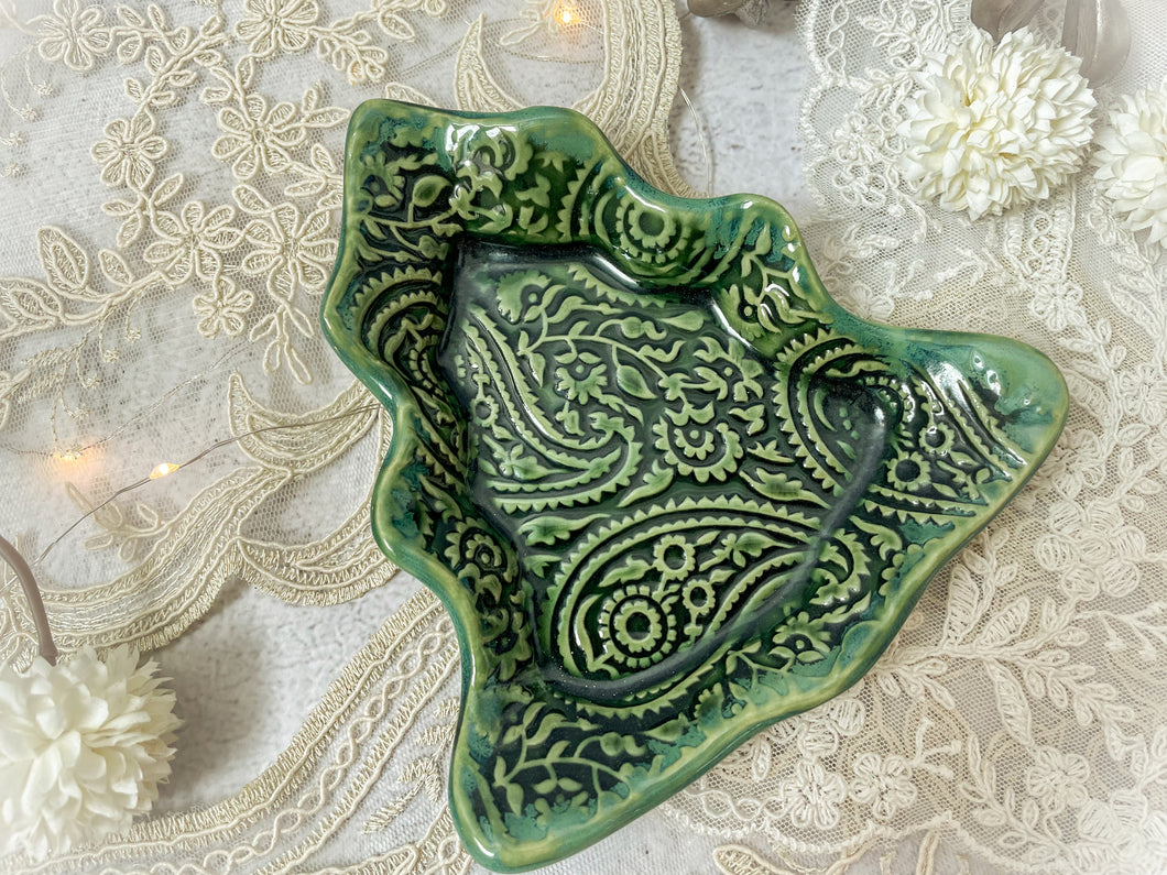 Handmade Ceramic Christmas Tree Plates- Small