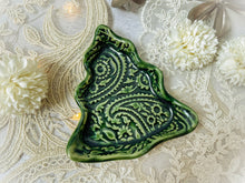 Load image into Gallery viewer, Handmade Ceramic Christmas Tree Trinket Dish
