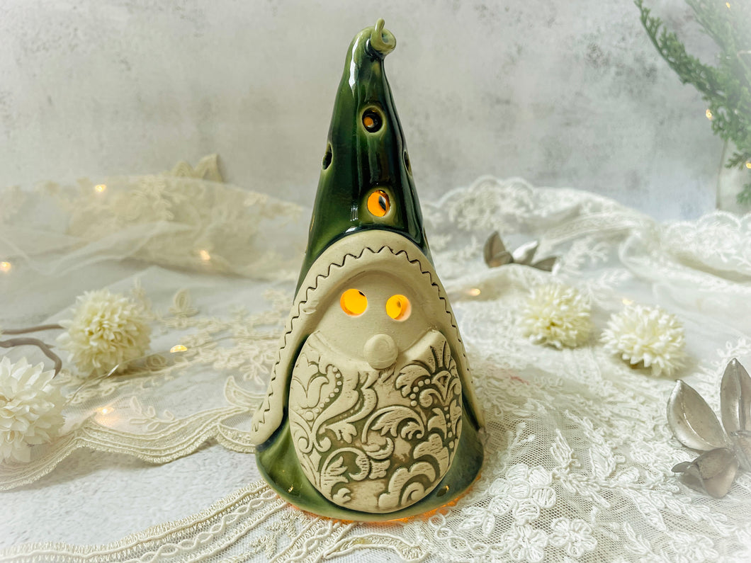 Handmade Ceramic Gnome Luminary