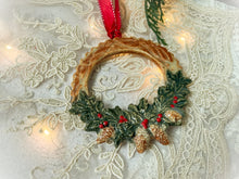 Load image into Gallery viewer, Handmade Ceramic Wreath Ornament
