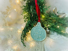 Load image into Gallery viewer, Handmade Ceramic Blue Bauble Ornament

