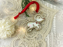 Load image into Gallery viewer, Handmade Ceramic Reindeer Ornament

