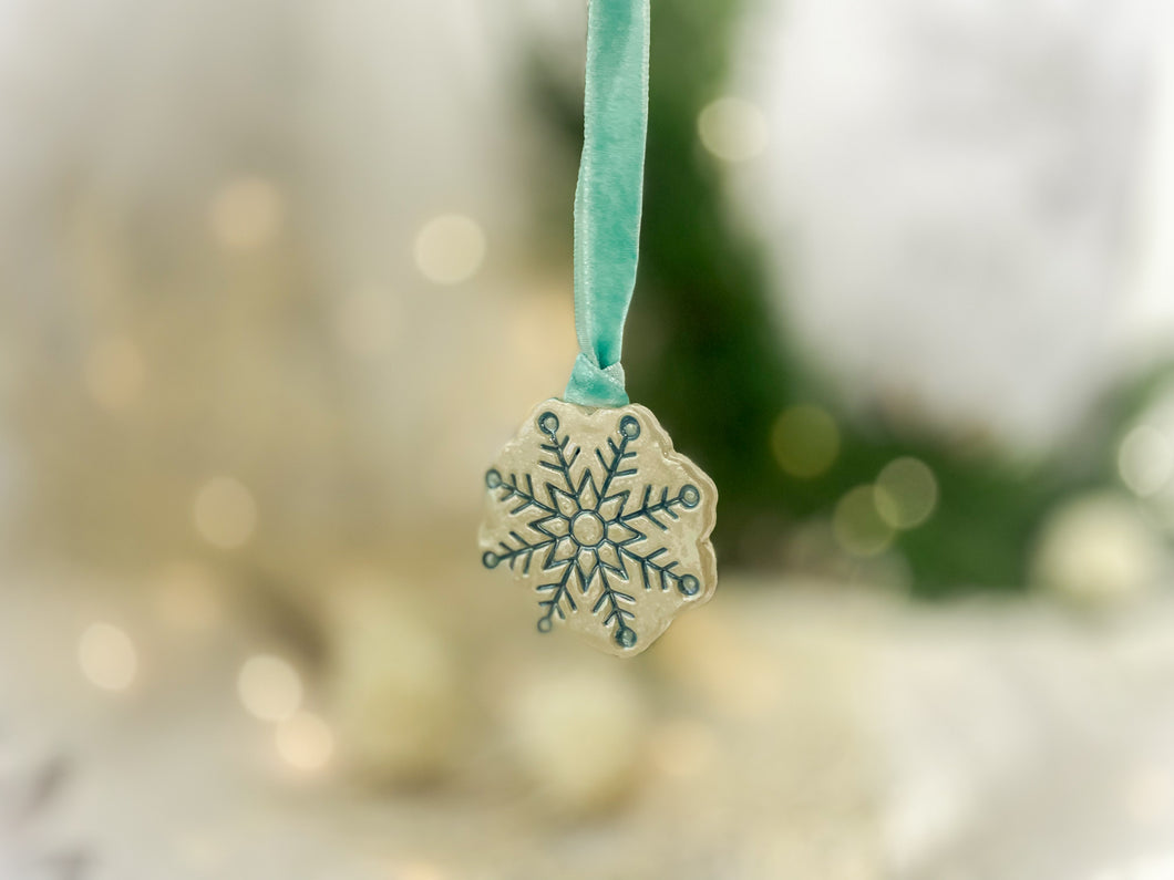 Handmade Ceramic Ornaments with Mother of Pearl Lustre