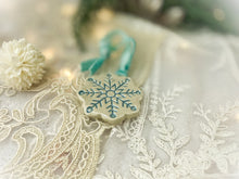 Load image into Gallery viewer, Handmade Ceramic Snowflake Ornament
