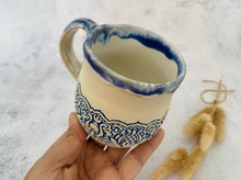 Load image into Gallery viewer, Handmade Ceramic Blue Lace Mug
