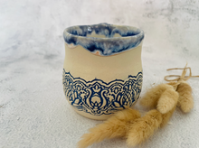 Load image into Gallery viewer, Handmade Ceramic Blue Lace Mug
