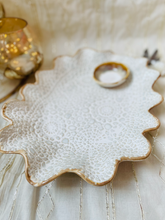 Load image into Gallery viewer, Handmade Ceramic Vintage Doily Platter
