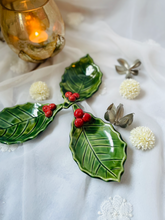 Load image into Gallery viewer, Handmade Ceramic Holly Leaf Dish
