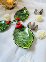 Load image into Gallery viewer, Handmade Ceramic Holly Leaf Dish
