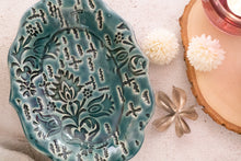 Load image into Gallery viewer, Handmade Ceramic Platter with Decorative Rim- Small
