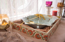 Load image into Gallery viewer, Large Handmade Snowflake Ceramic Platter- Blue
