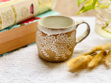 Load image into Gallery viewer, Delicate Lace Mug- Brown Clay
